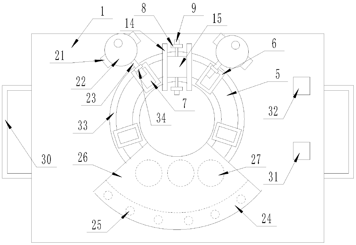 An injection molding device for extrusion cutting