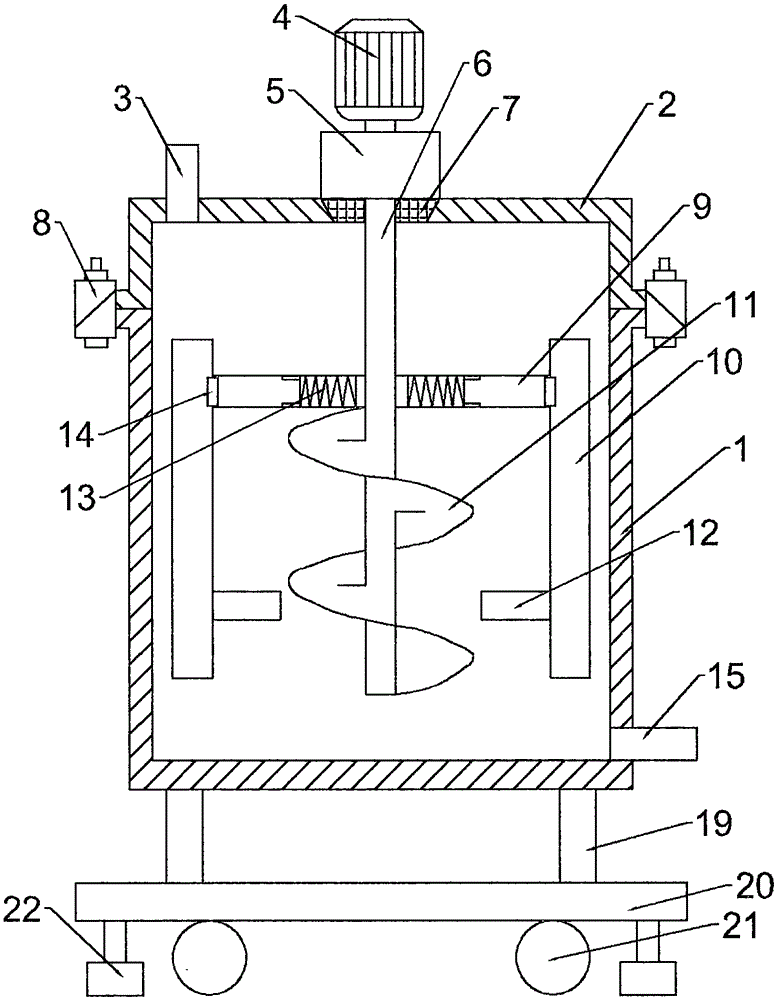 Stirring device for agent preparation