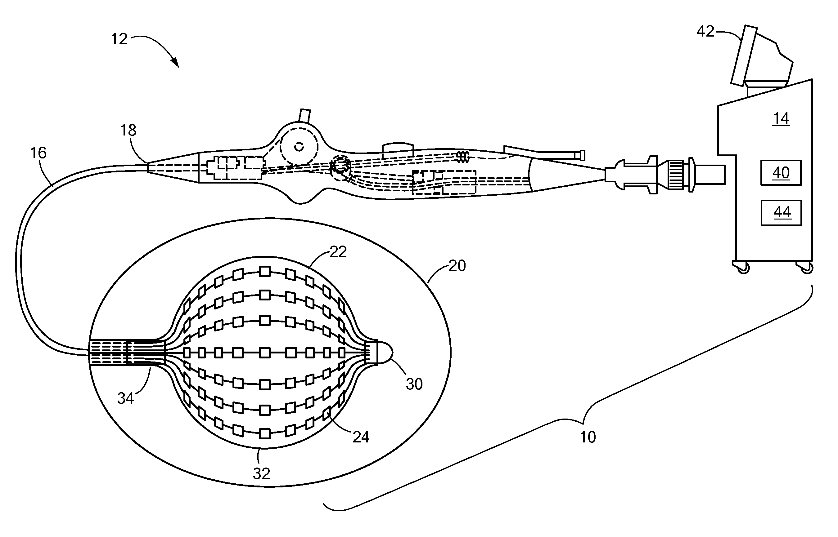 Contact specific RF therapy balloon