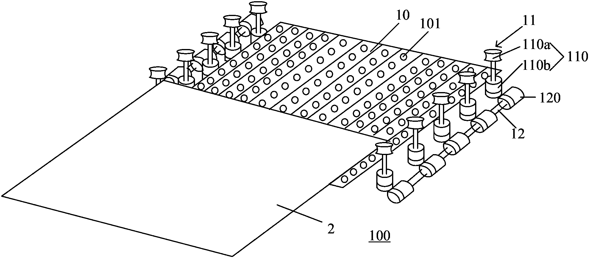 Air floating type guide wheel transmission device for liquid crystal panel