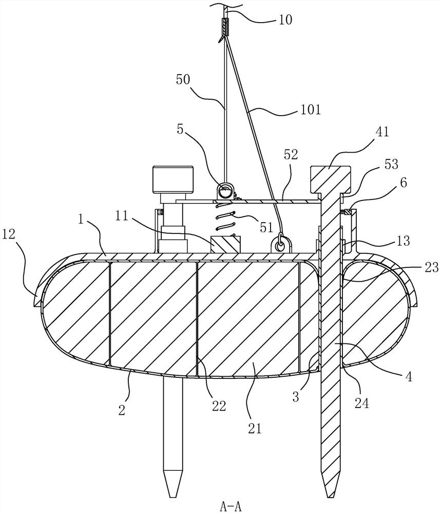 A detection device and detection method for sediment at the bottom of a hole