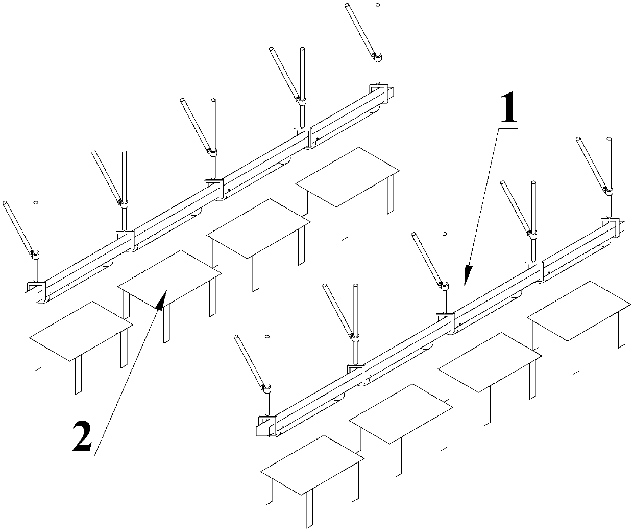 Illuminating support used in buttonholing and button hole sewing work