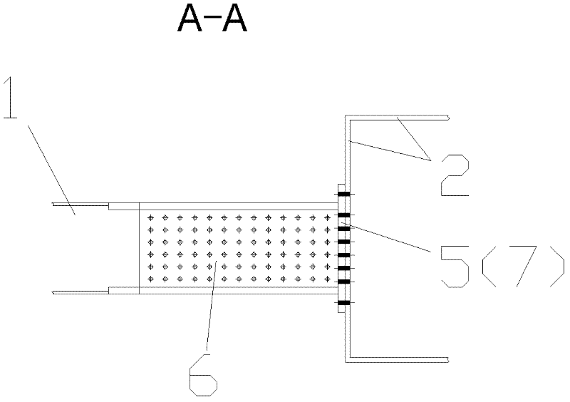 Connecting joint for beam, column and inclined strut of box section of boiler steel frame and construction method thereof