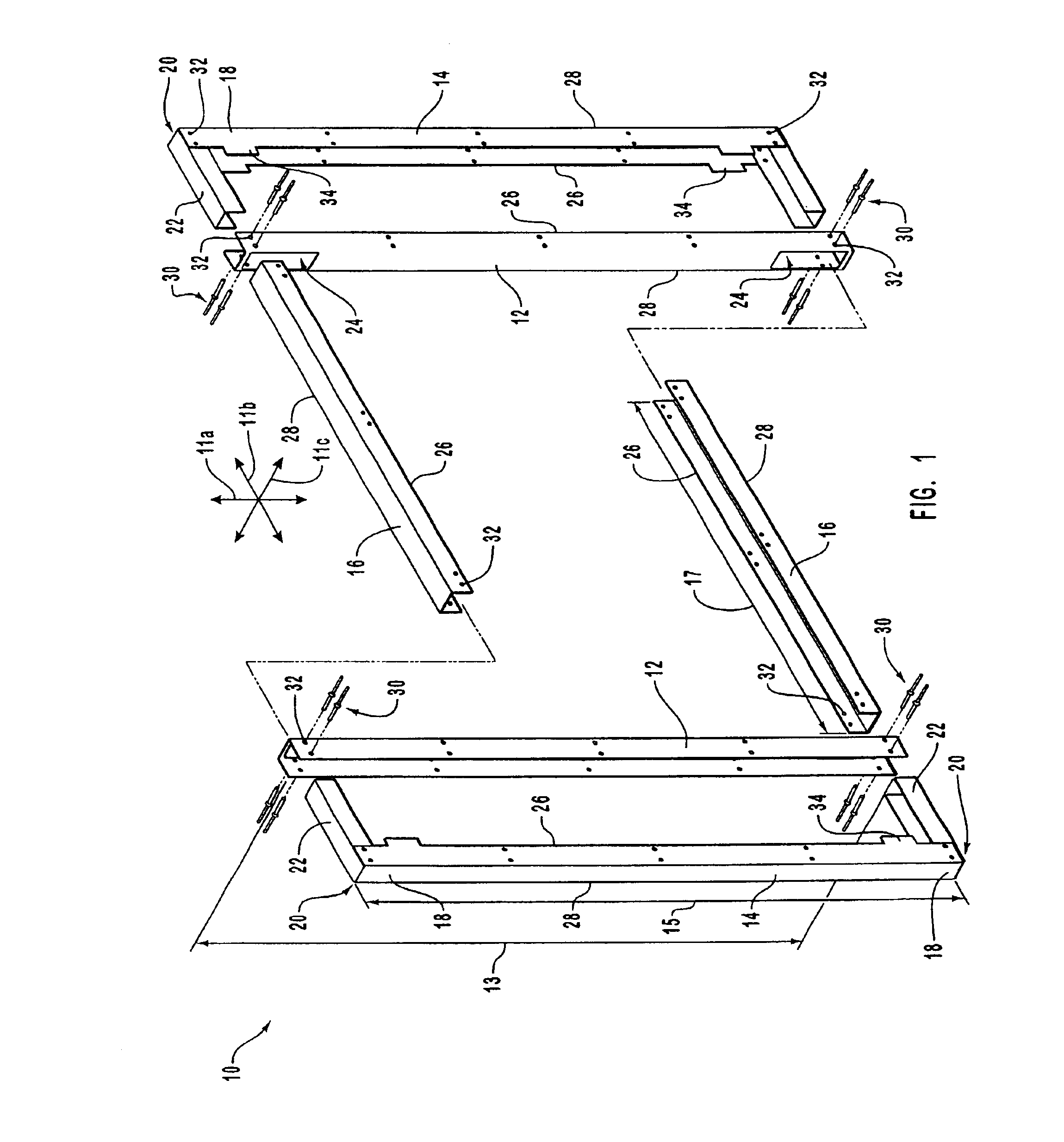 Knocked-down, rigid, sheathed, gate frame