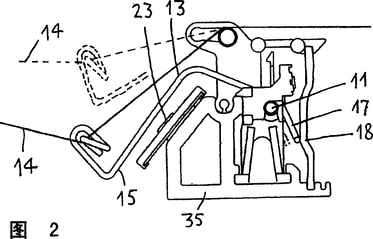 Thread stop motion device and bar