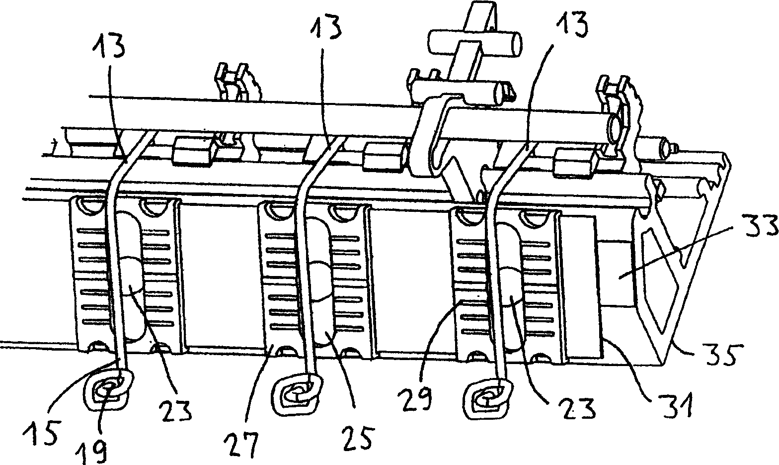 Thread stop motion device and bar