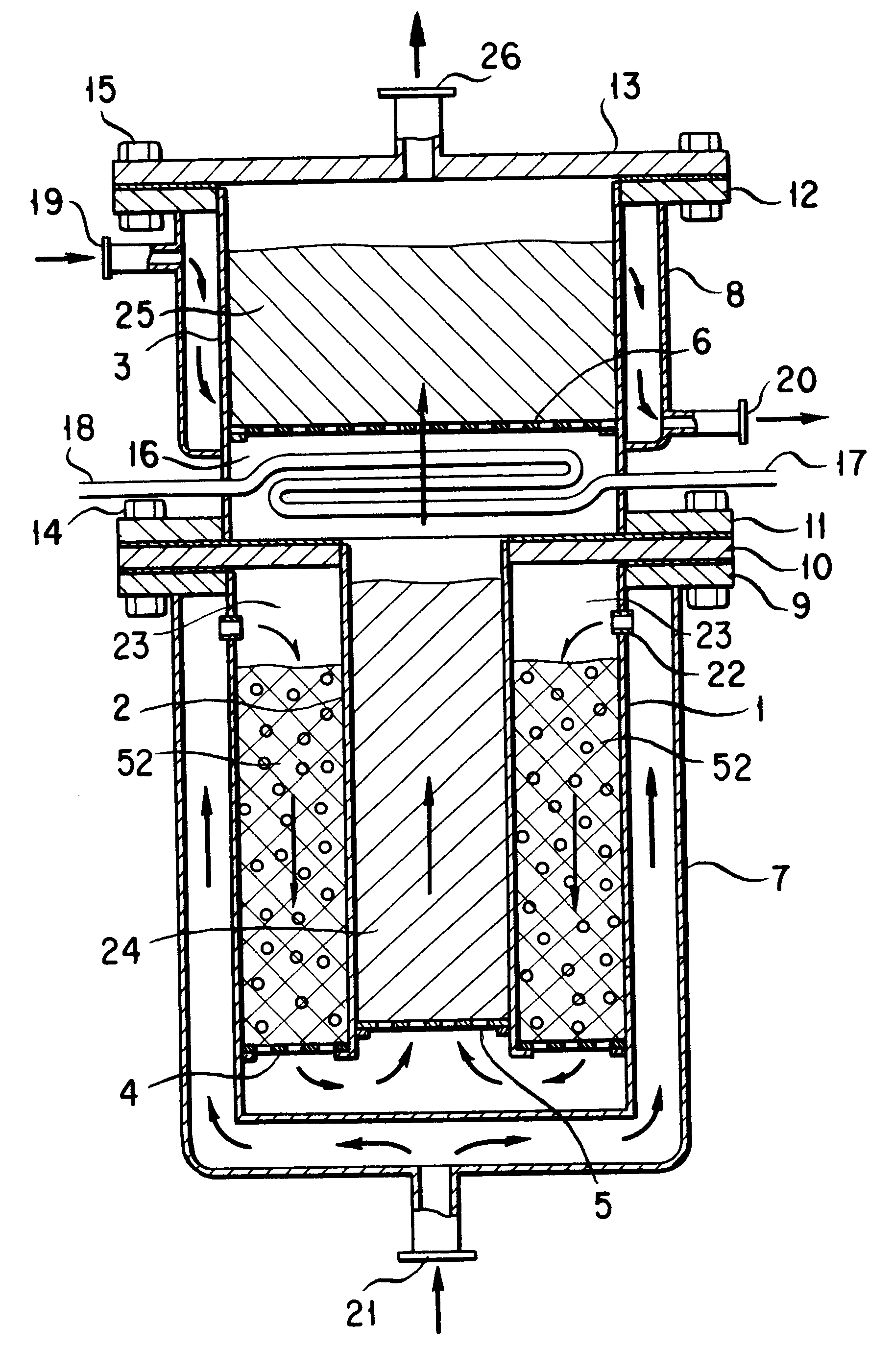 Auto-oxidation and internal heating type reforming method and apparatus for hydrogen production