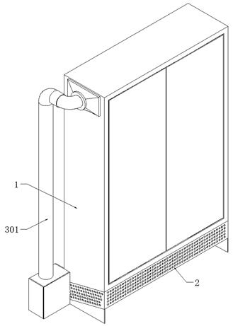 A marine power distribution cabinet with a ventilation and dehumidification structure