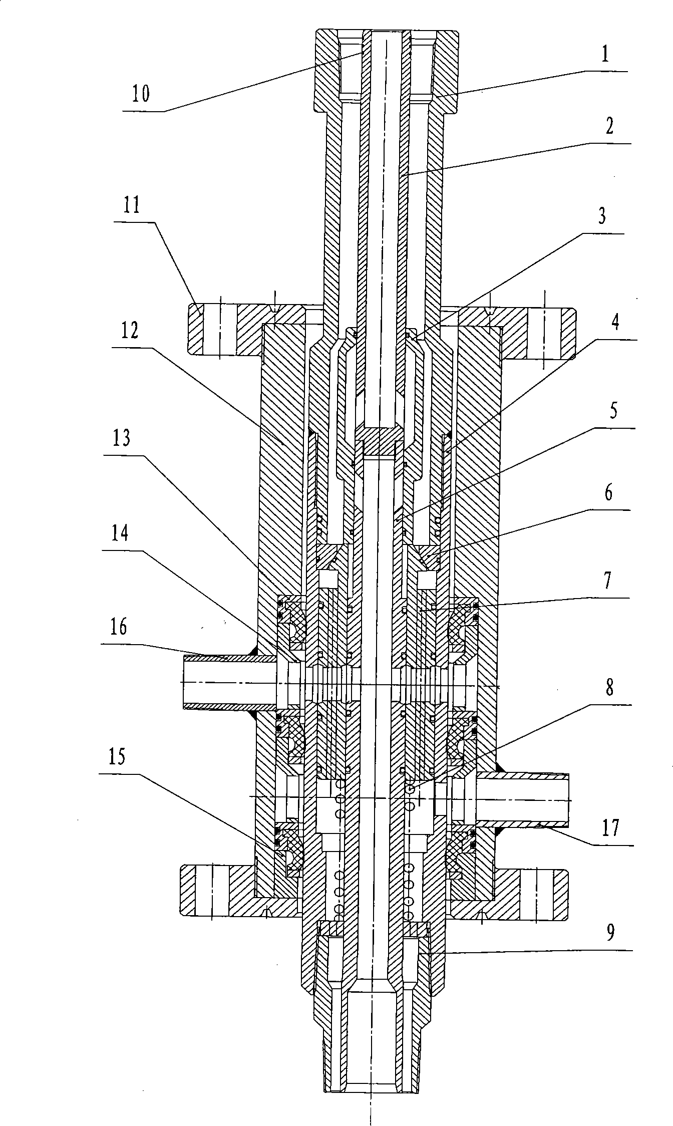 Two-tube reverse circulation continuous sand flushing device