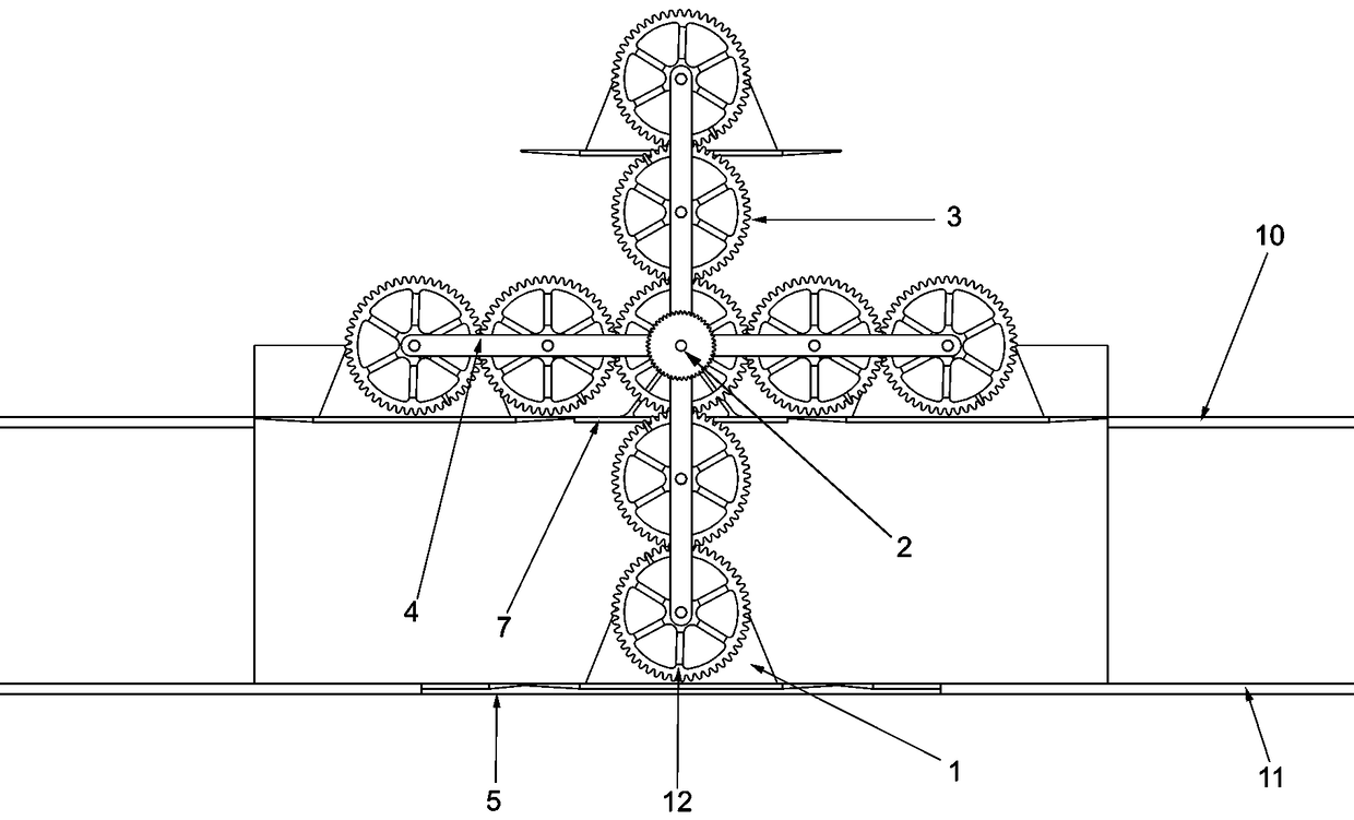 Vehicle lifting machine rapidly getting on or off bridge