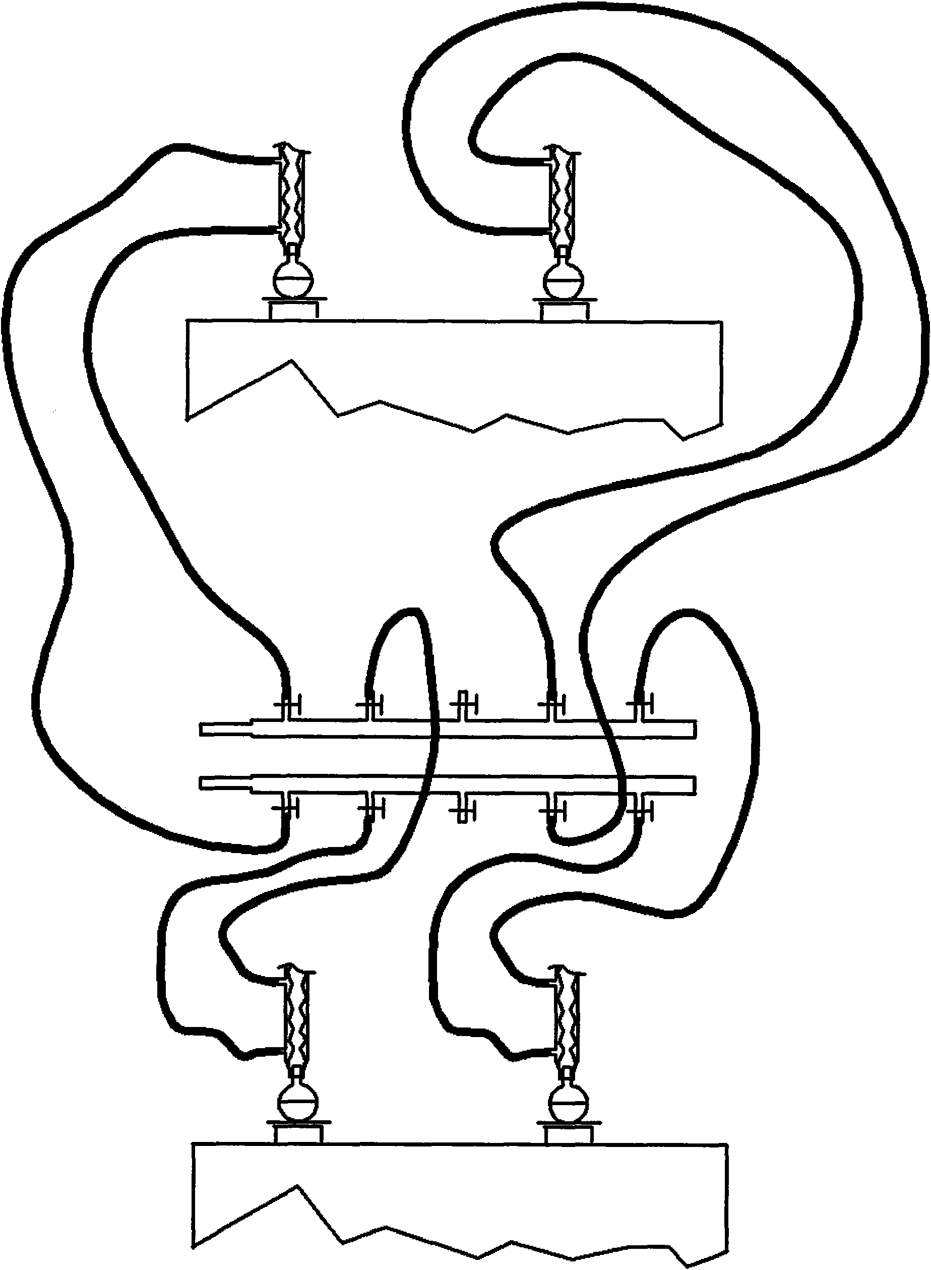 Water-saving device in chemistry lab combining ventilation mechanism in lab