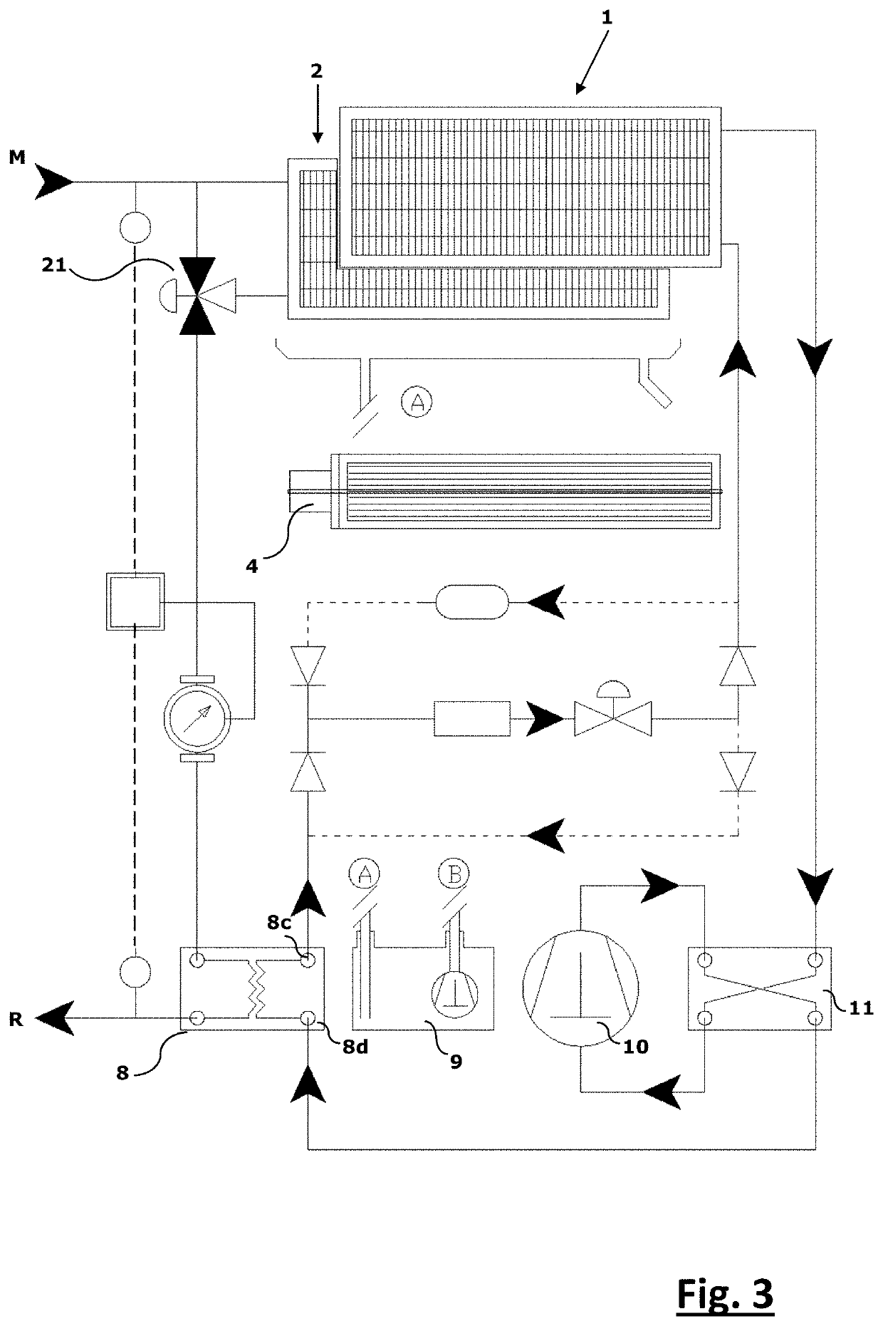 Air conditioning system, peripheral air-conditioning unit thereof and water pipeline upgrading method for heating purposes