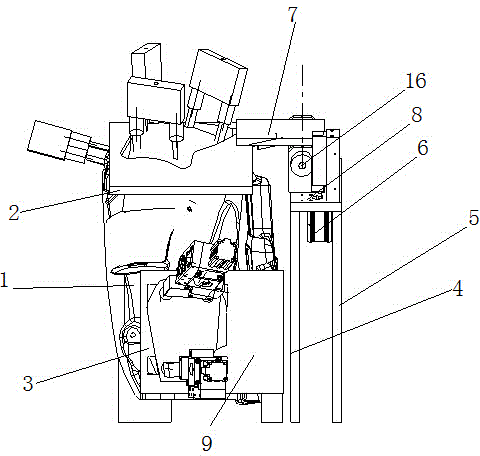 Automatic assembling, pressing and welding device for hubcap welding sponge cushion