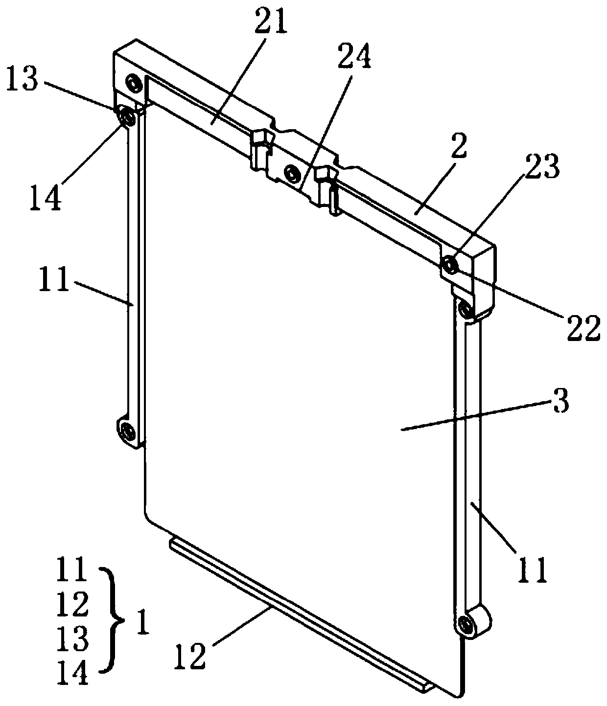 Structure unit for installation of soft roll lithium battery and installation structure