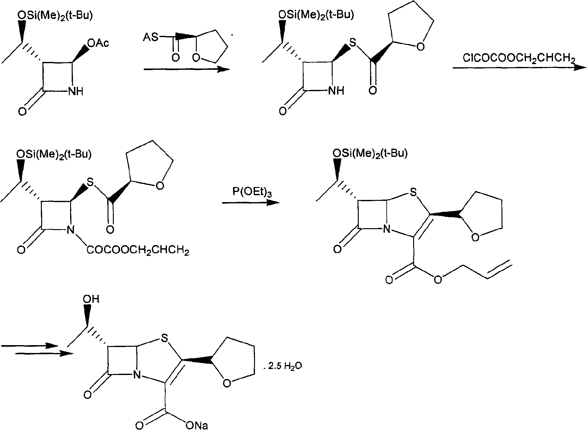 Synthetic method of faropenem sodium