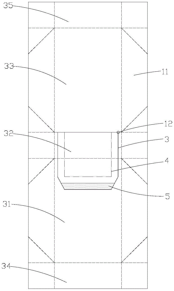 Cigarette packing box provided with inner package having adhesive cover plate structure, and blank used for constructing inner package