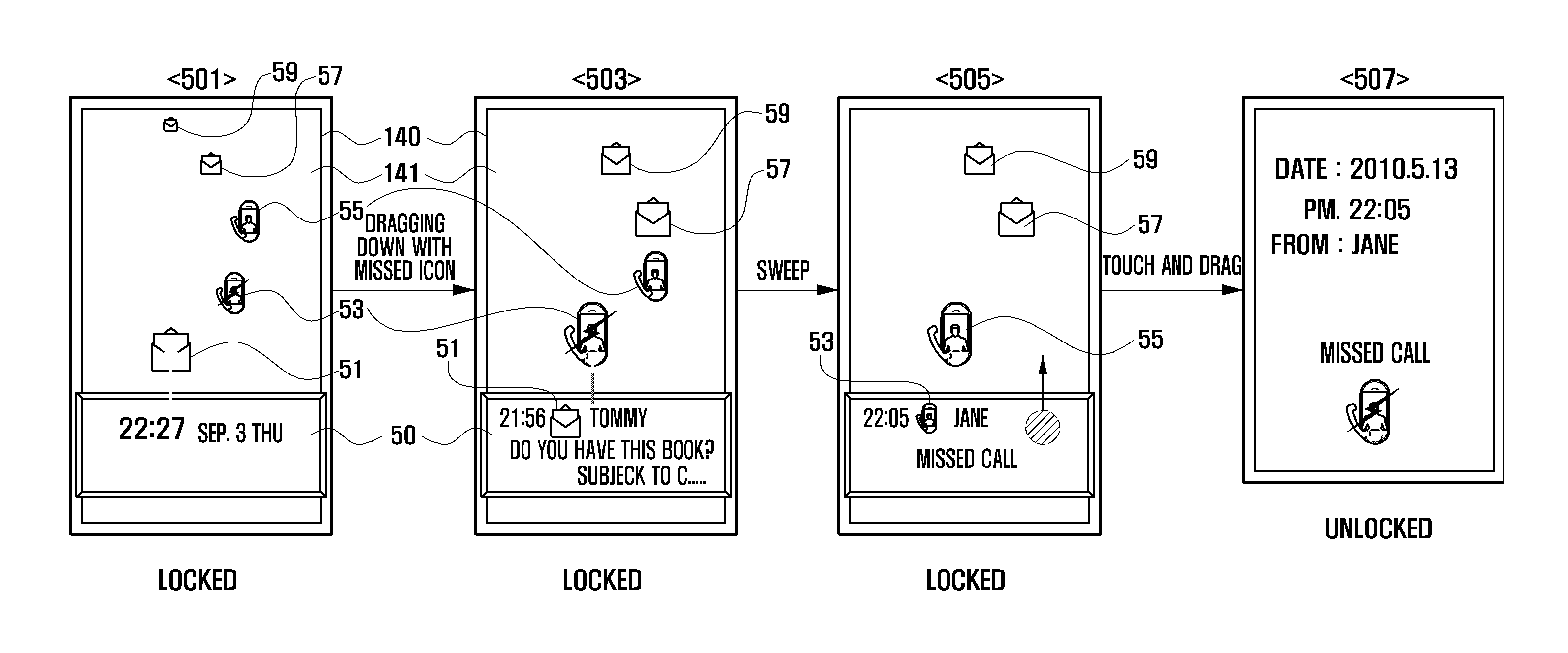 Mobile device having a touch-lock state and method for operating the mobile device