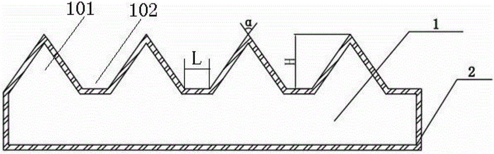 Segmented slightly light-concentrating welding belt and preparation thereof