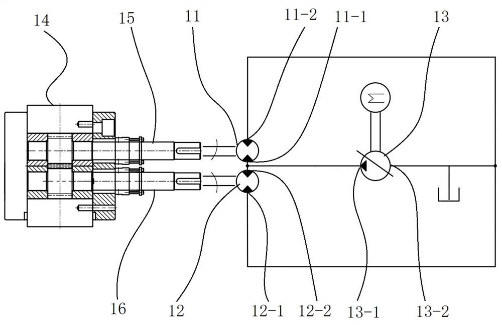 Parallel synchronous hydraulic motor driving system and melt gear pump with same