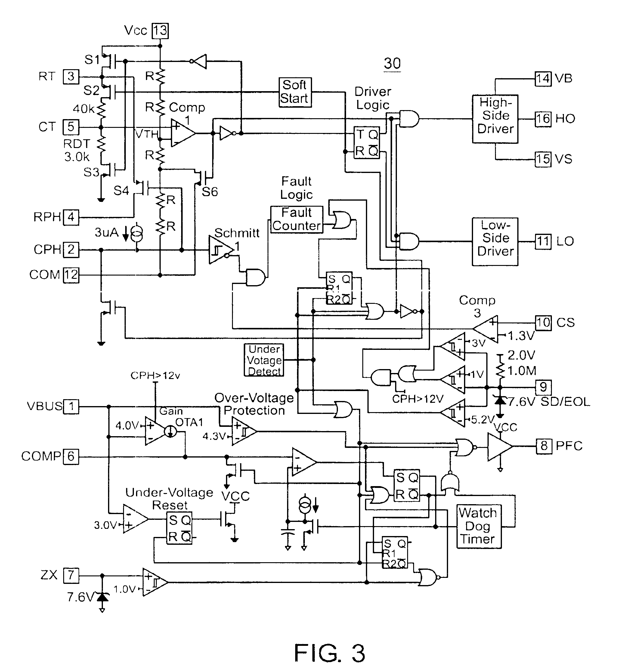 Single chip ballast control with power factor correction