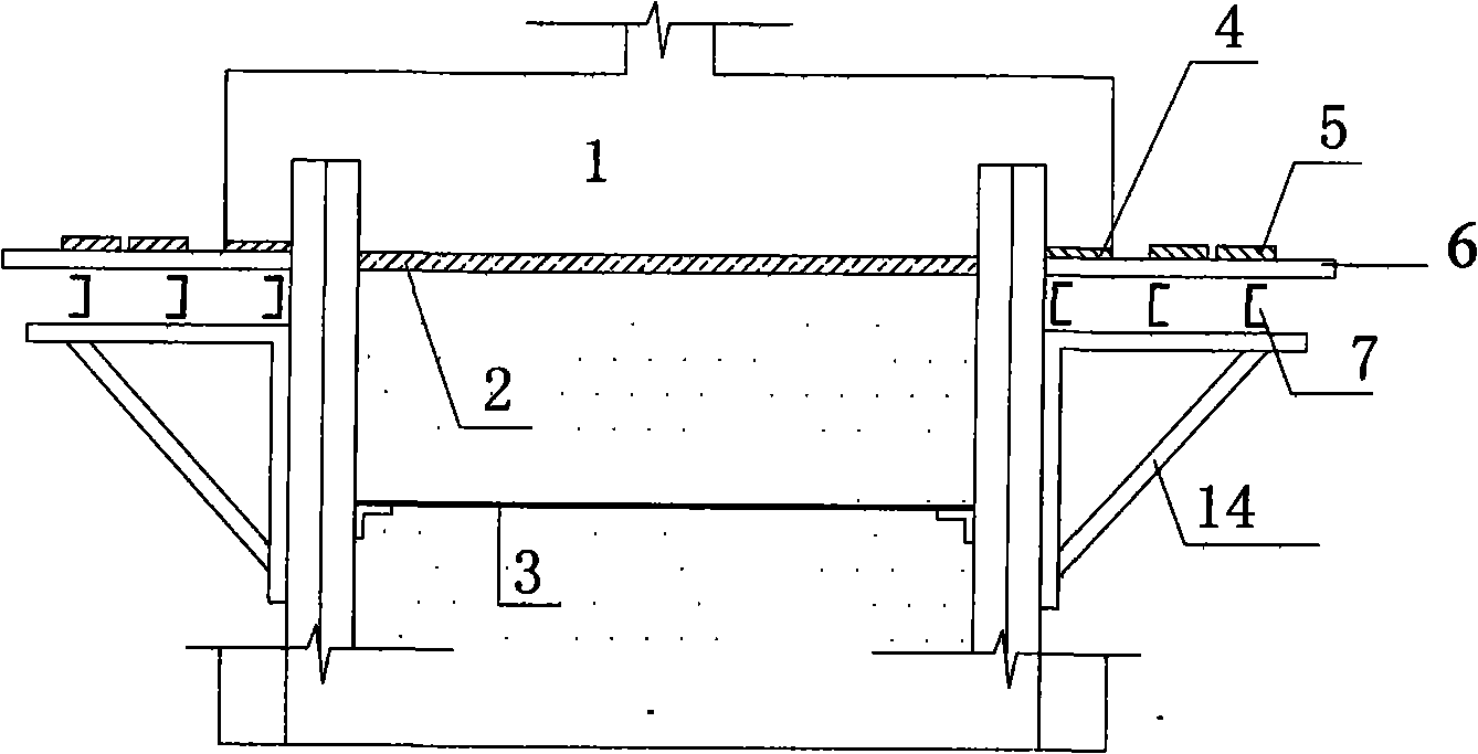 Foundation ditch construction method in water for supporting circuit purlin