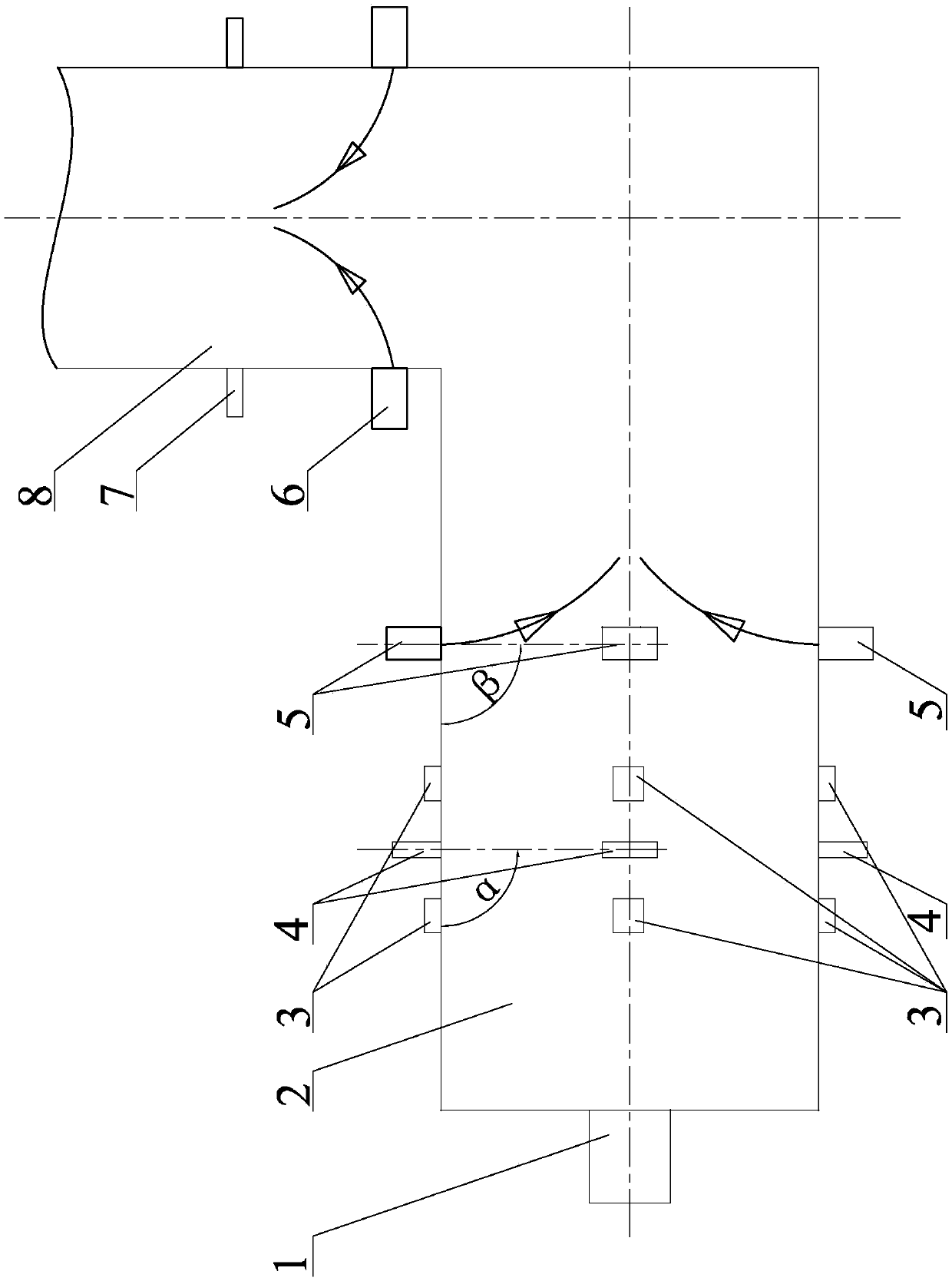 A horizontal boiler with staggered arrangement of sncr and ofa