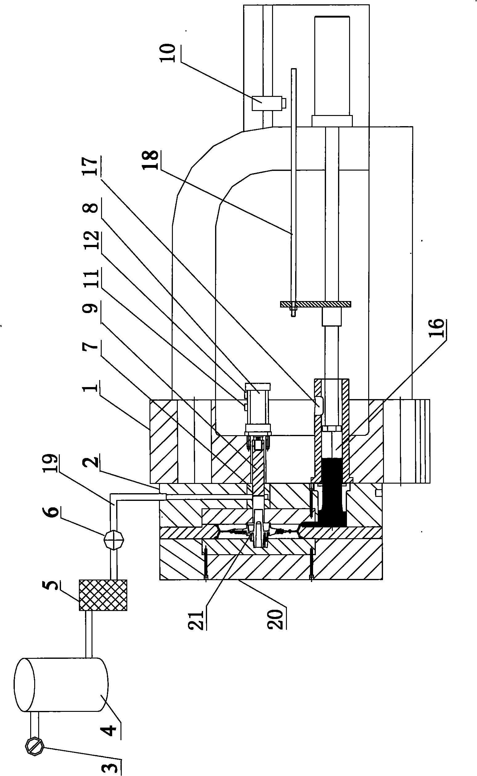 Vacuum die-casting system of die-casting machine