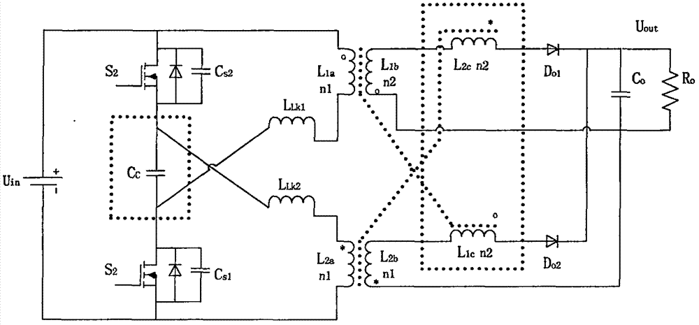 Novel isolation actively-clamped interleaved parallel Boost soft switching converter and working method thereof