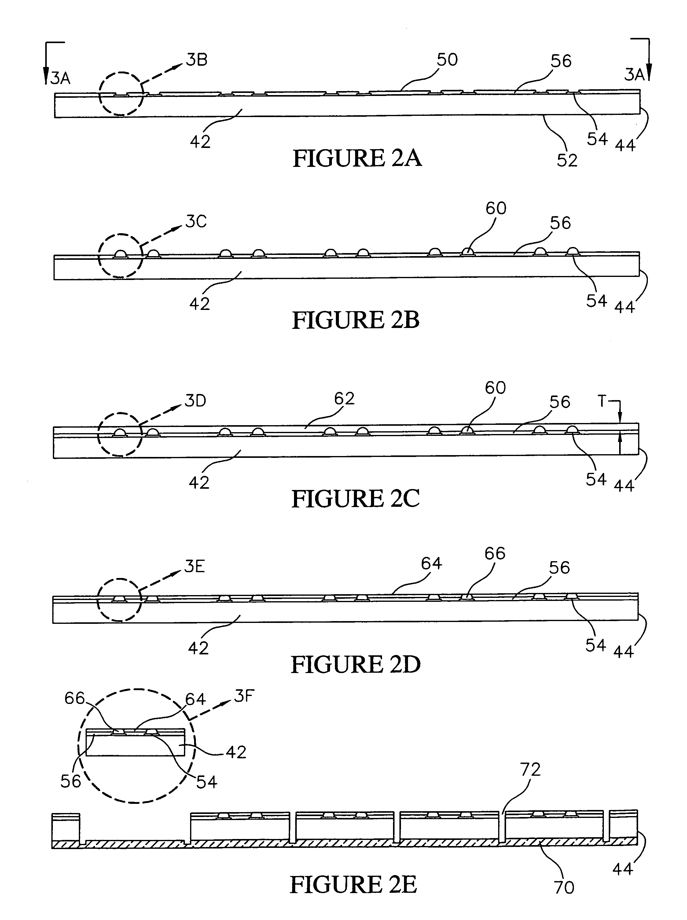 Semiconductor package with circuit side polymer layer and wafer level fabrication method