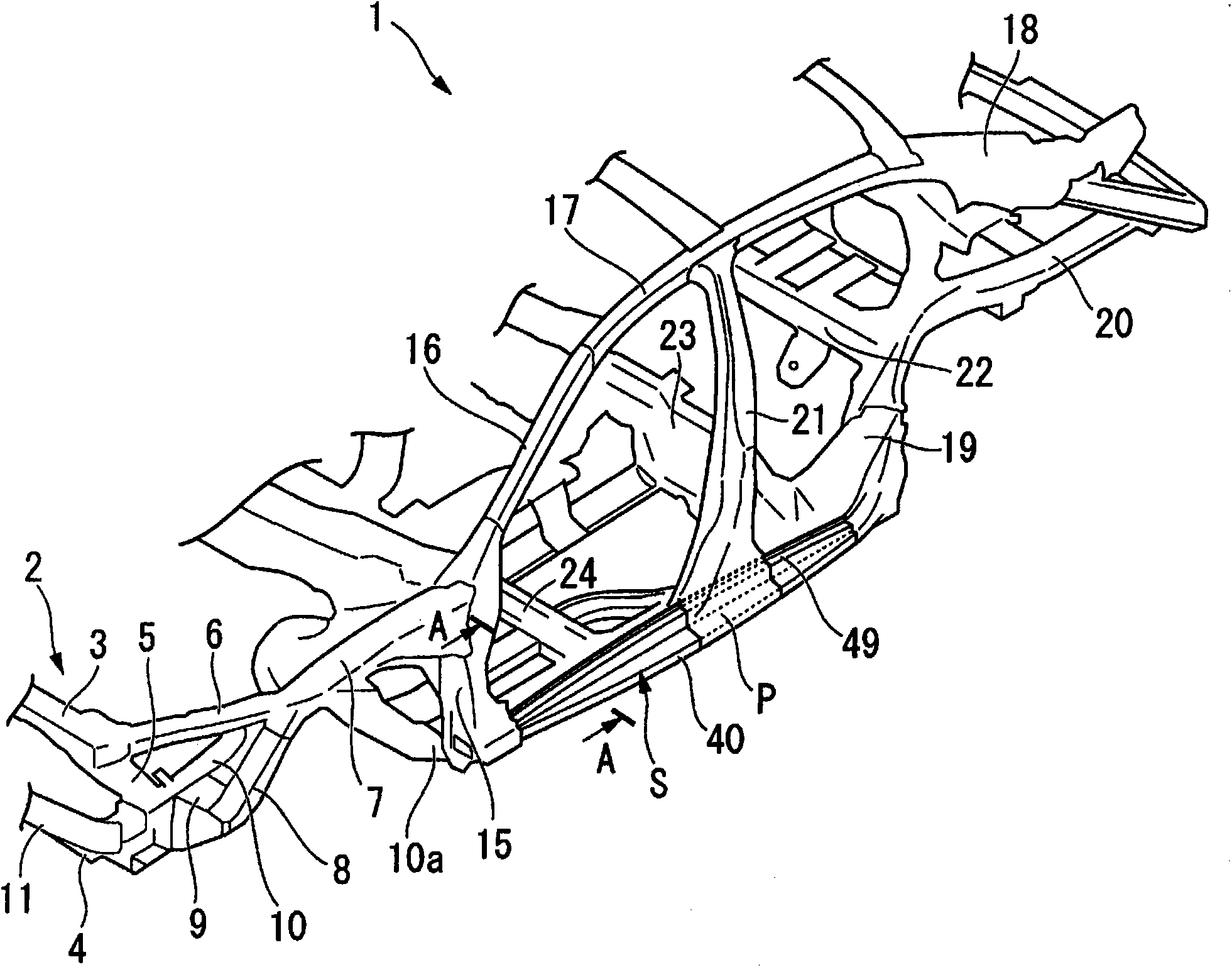 Structure for side portion of vehicle