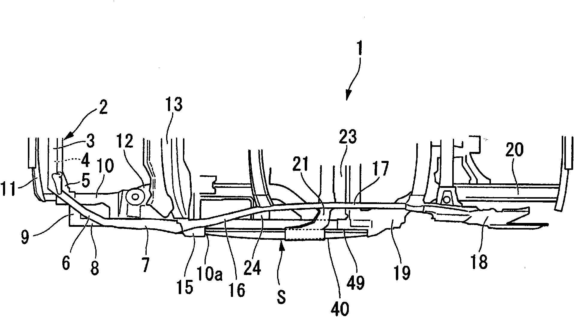 Structure for side portion of vehicle