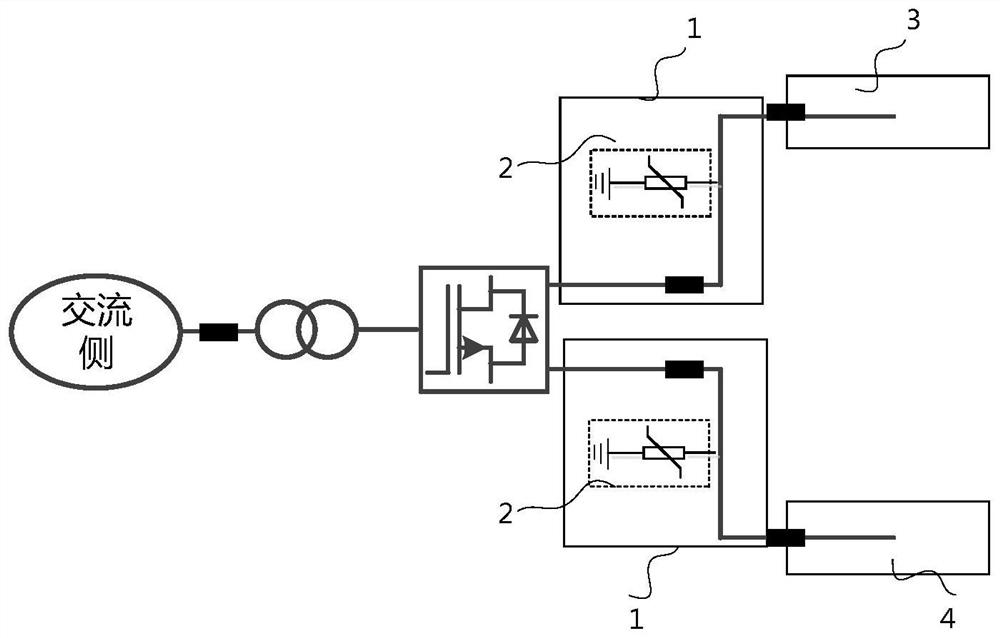 A protection configuration and detection method for the DC region of a DC system