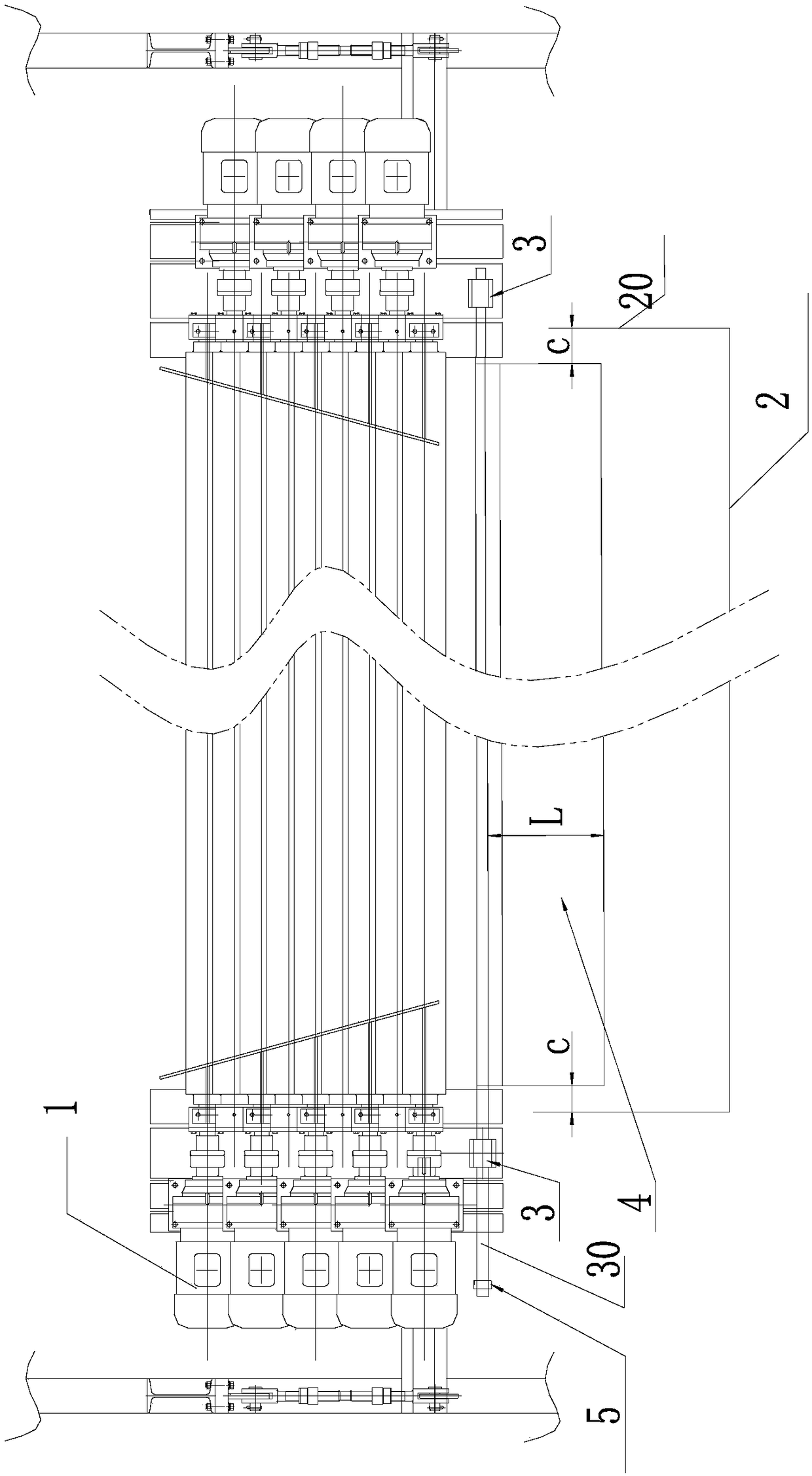 Sintering machine material flattening mechanism and sintering machine material flattening method