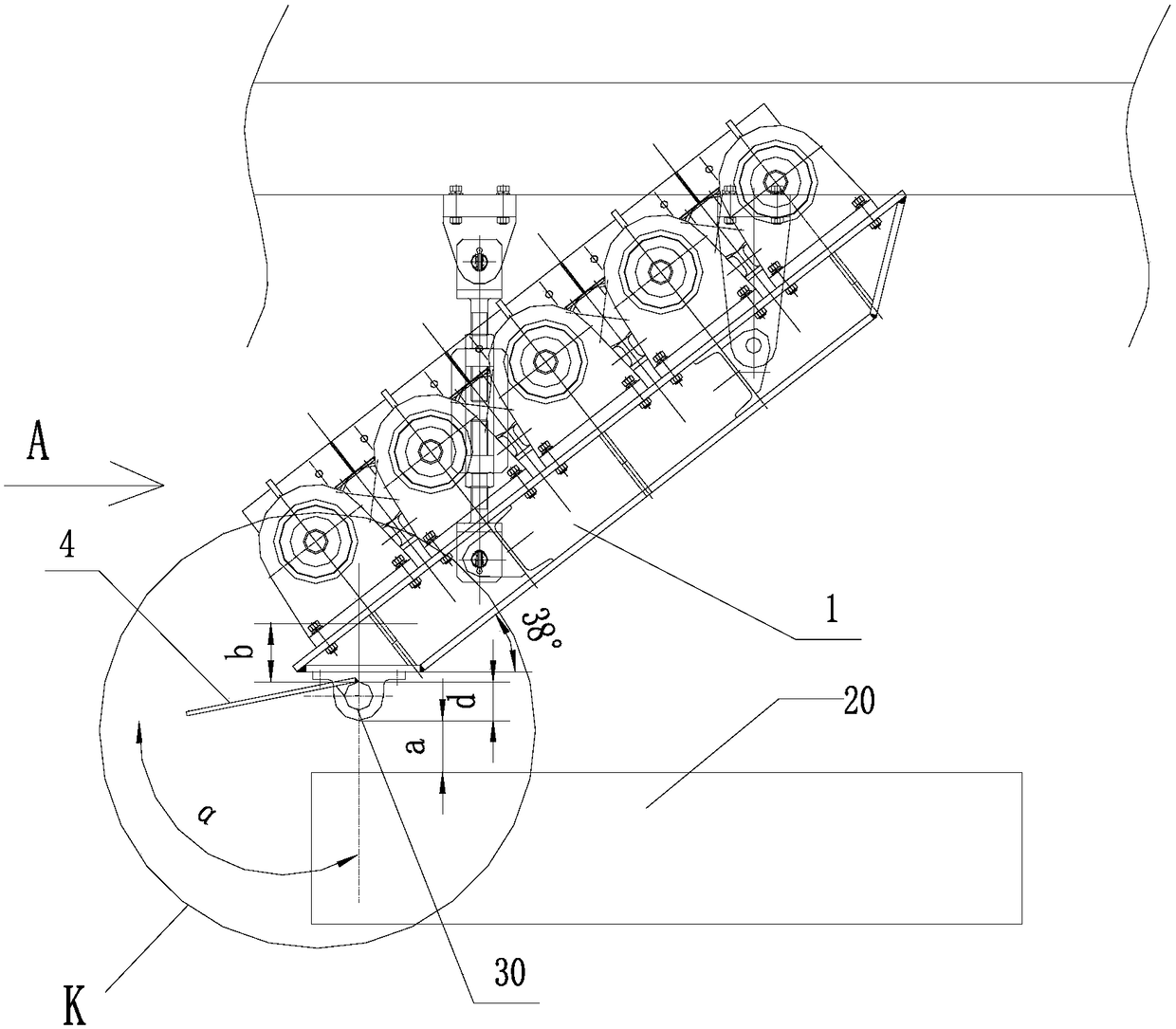 Sintering machine material flattening mechanism and sintering machine material flattening method