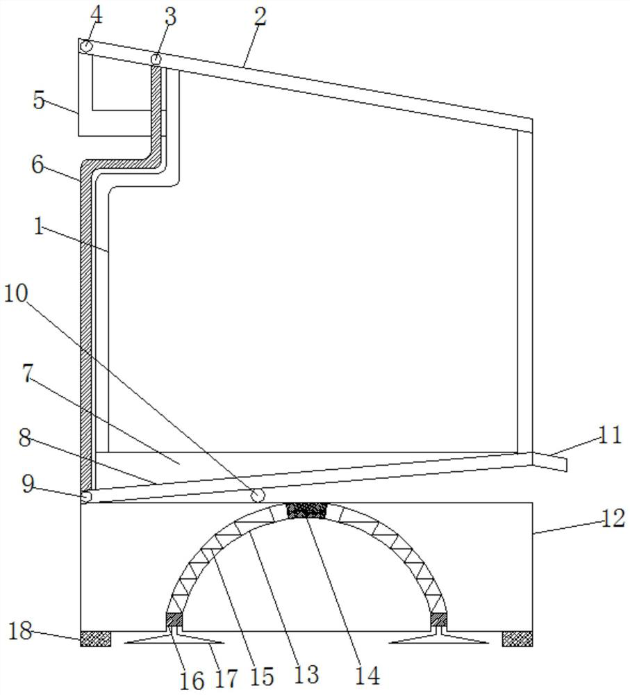 Anti-skid bus vehicle-mounted garbage can based on inertia force and application method thereof