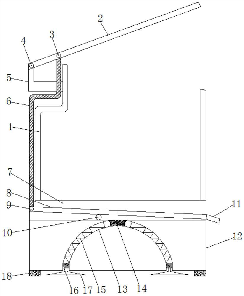 Anti-skid bus vehicle-mounted garbage can based on inertia force and application method thereof