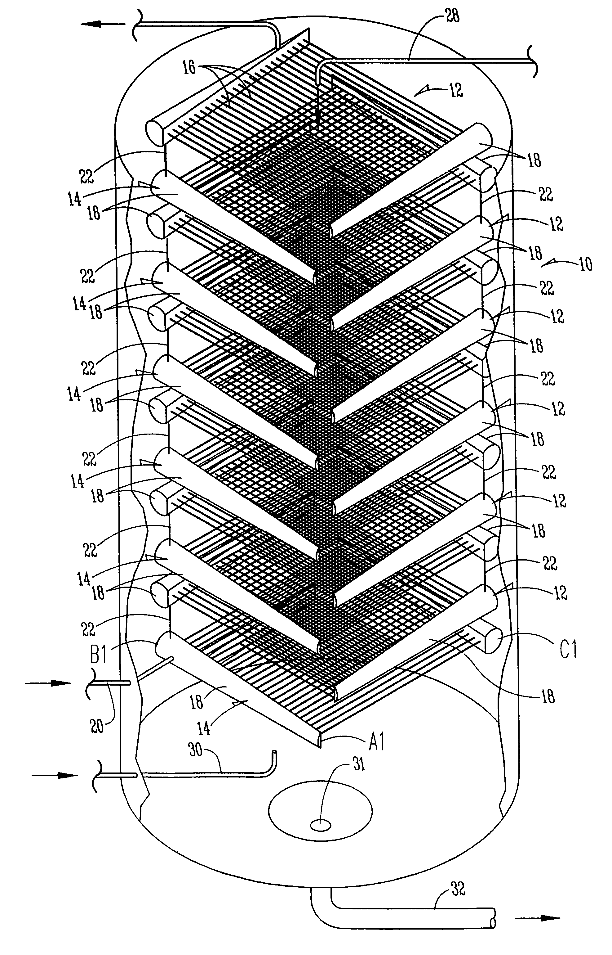 Method and means for miniaturization of binary-fluid heat and mass exchangers