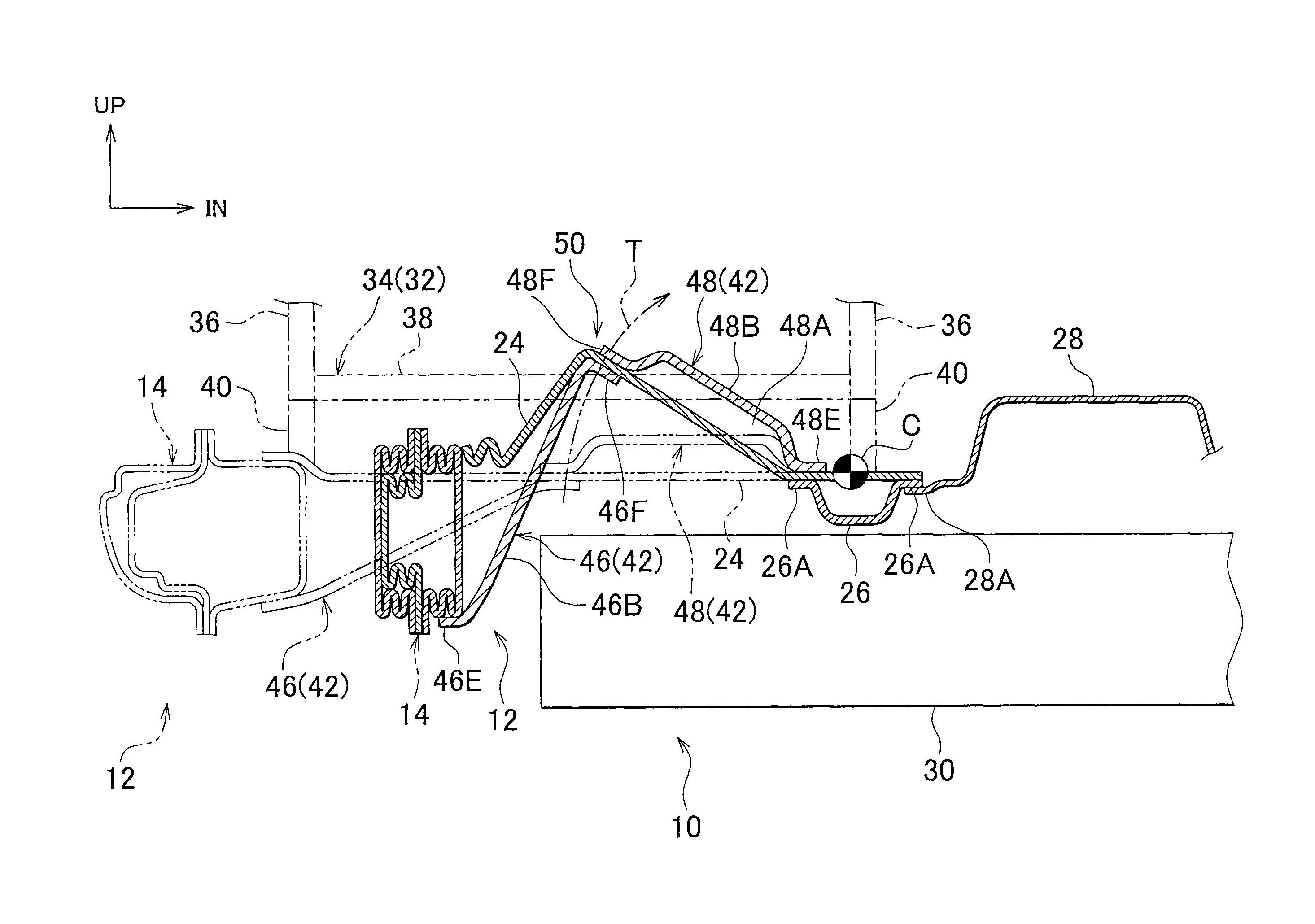 Battery protection structure for automobile