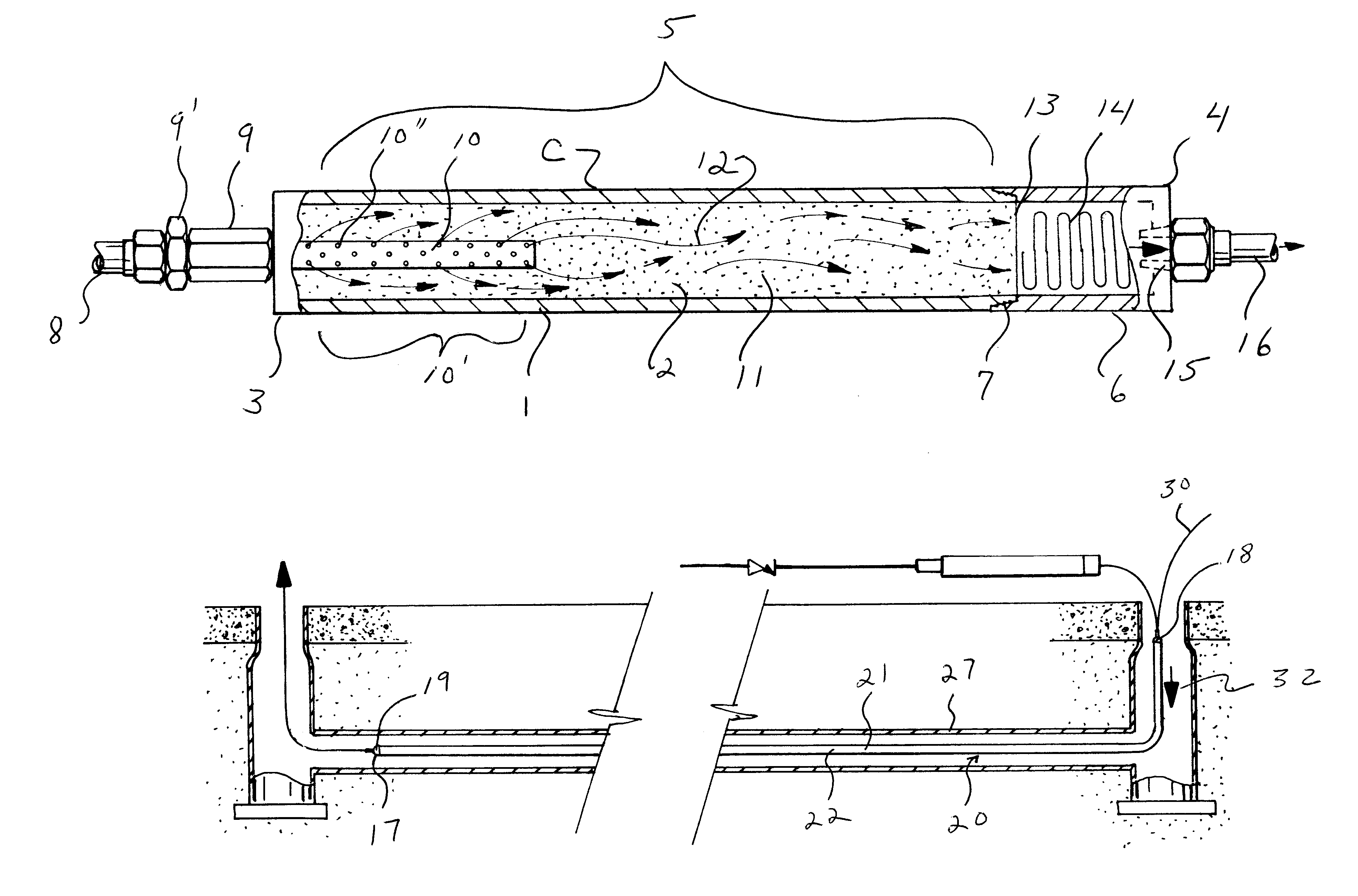 System for providing heated fluid utilizing exothermic chemical reaction for curing resin in pipe liner/repair process