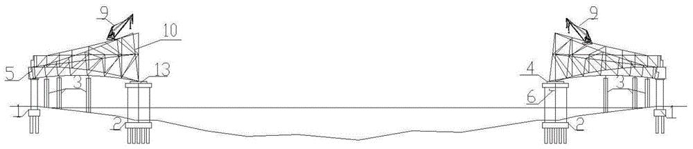 Method for main arch closure of three-span hinged arch bridges by adoption of pre-descended and pre-deflected side-span steel trusses