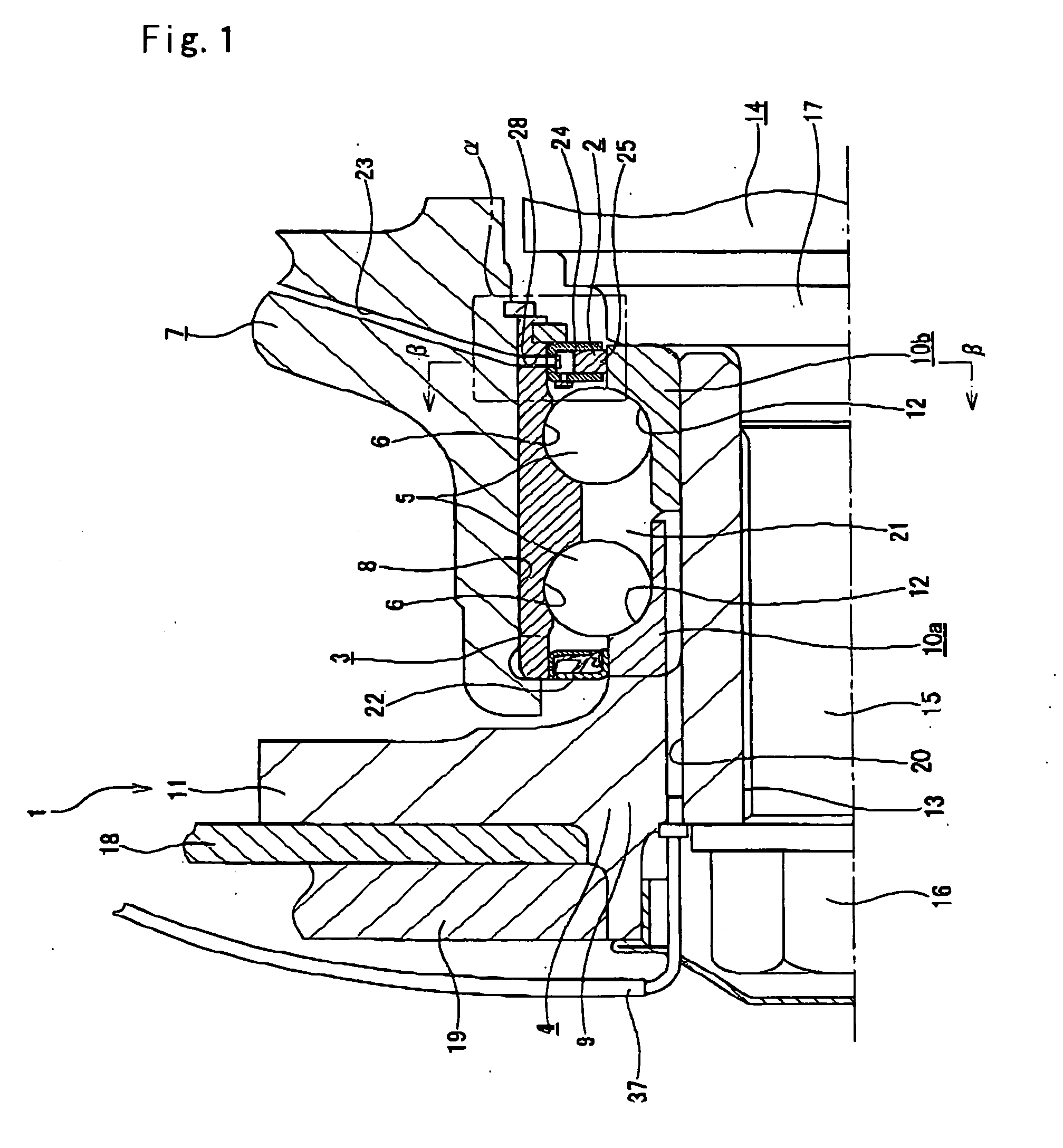 Rolling bearing unit for supporting a wheel with an air compressor