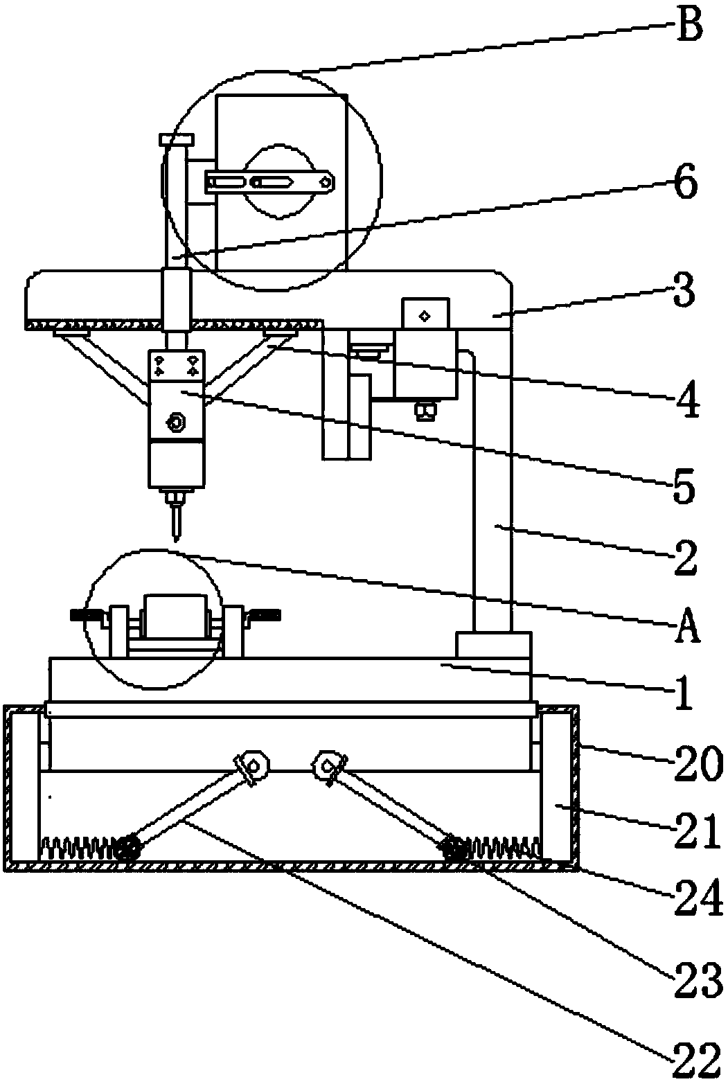 Application method of drilling machine for hardware precise part machining