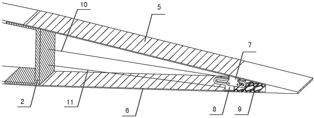 Wing with self-adaptive variable camber trailing edge