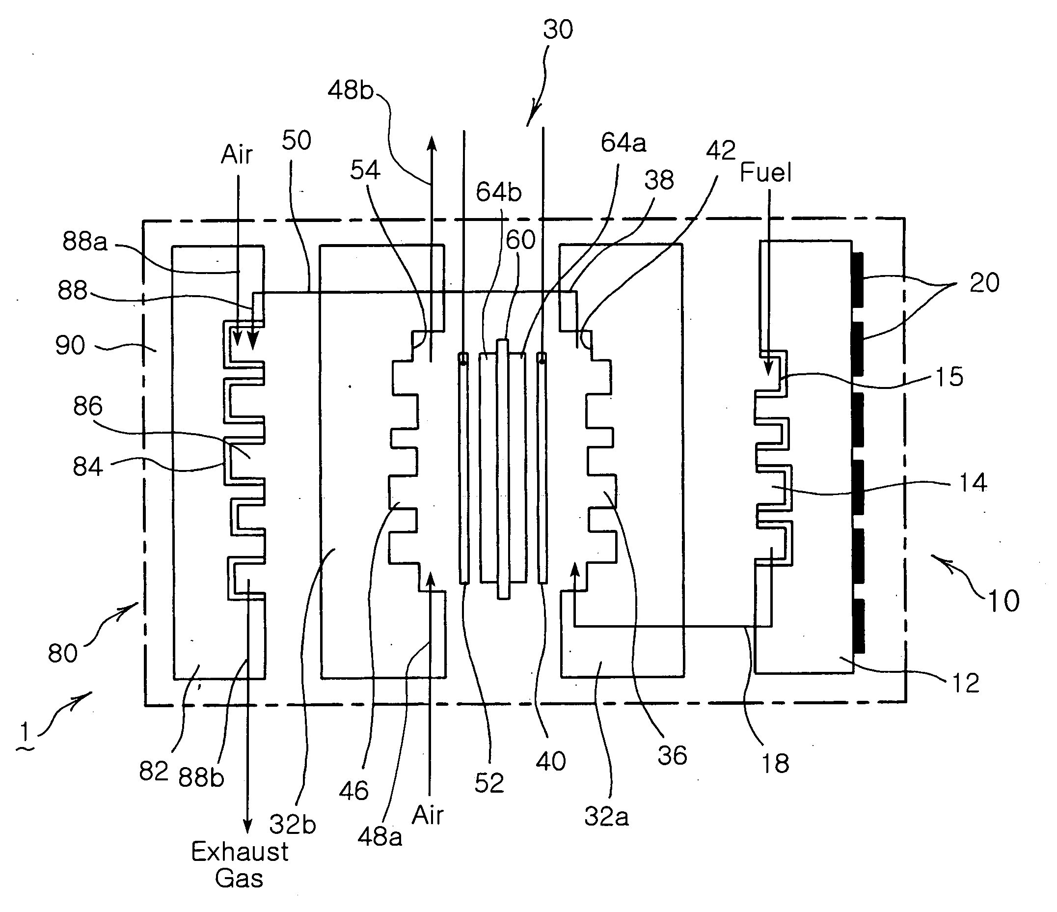 Multi-layered thin film hydrogen fuel cell system