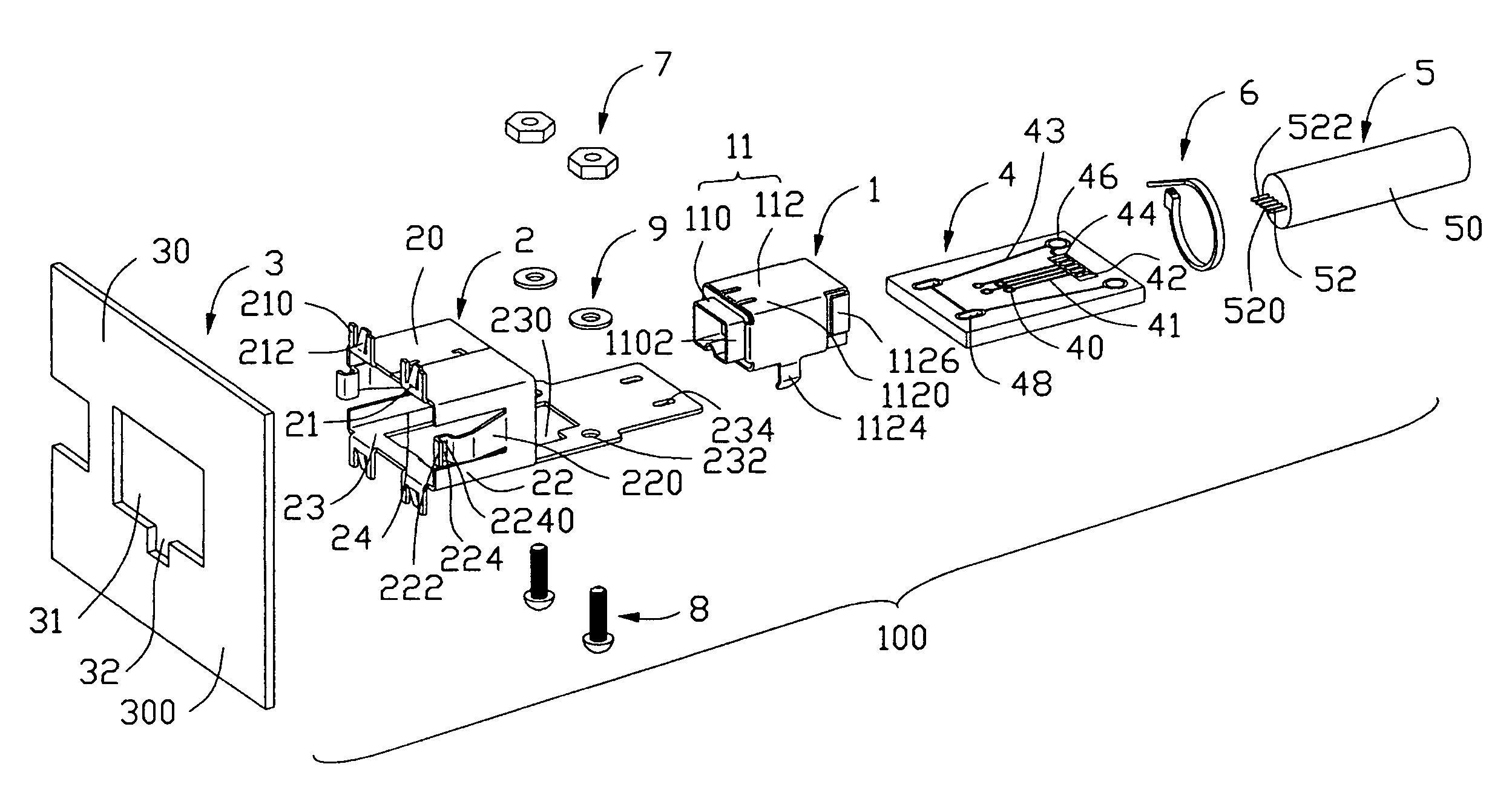 Panel mount cable connector assembly