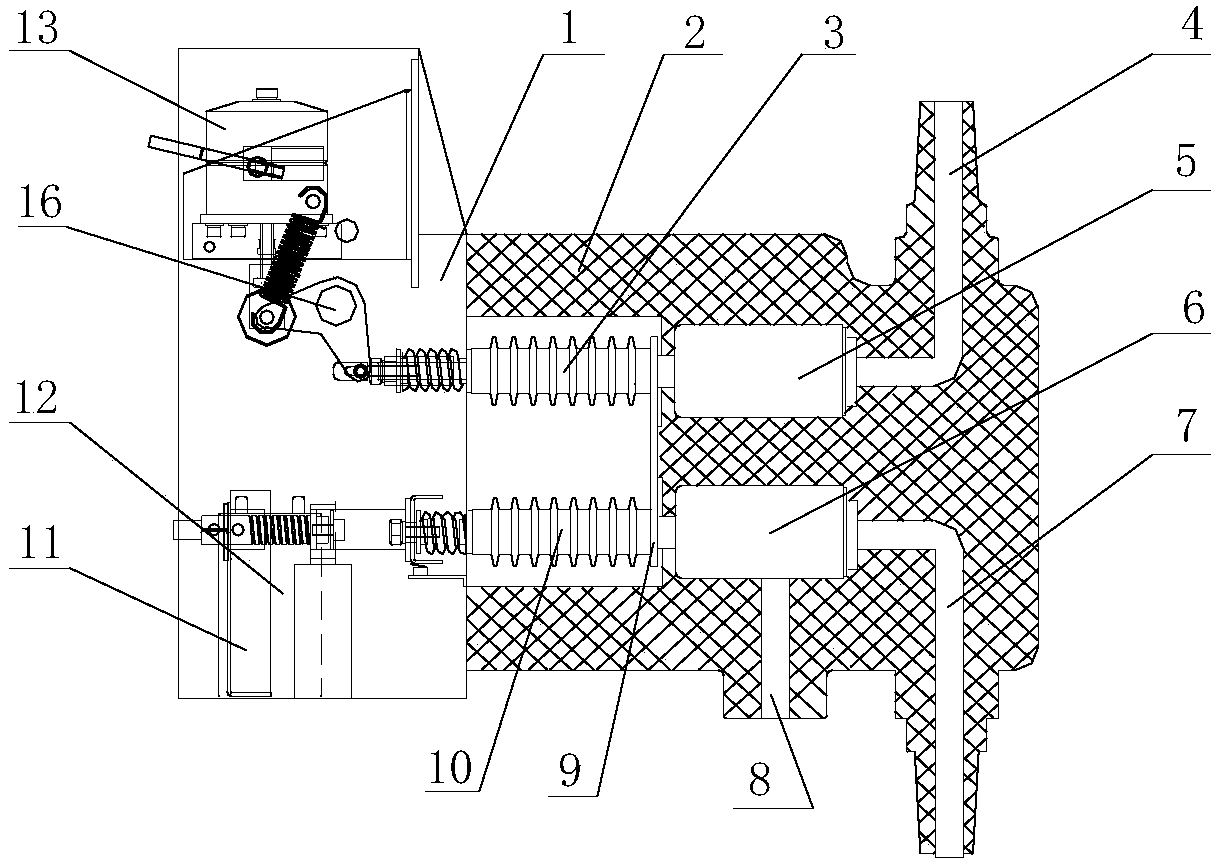 A solid insulating switch integrating circuit breaker and isolating switch