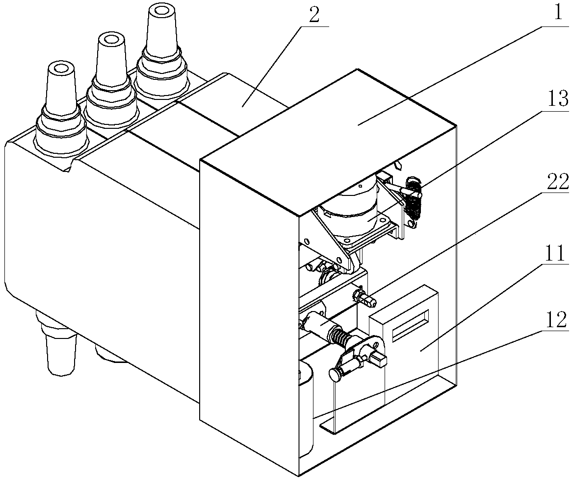 A solid insulating switch integrating circuit breaker and isolating switch