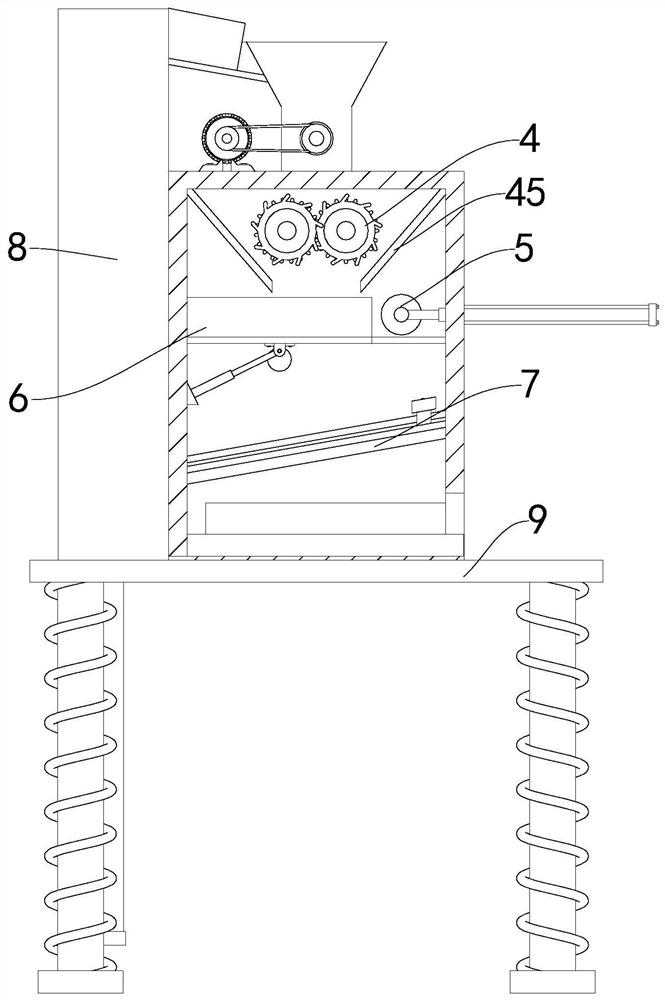 Corn crushing and grinding device