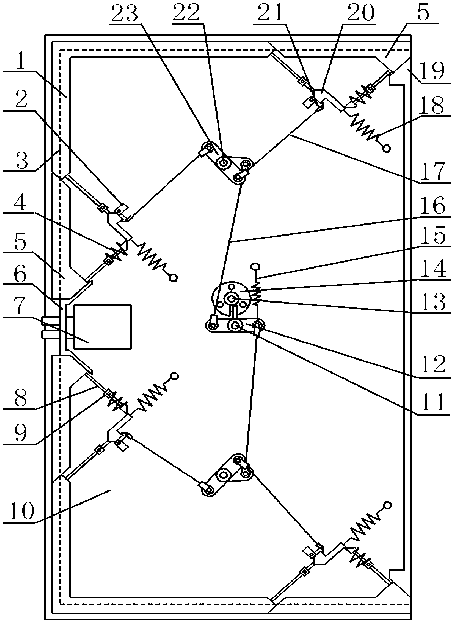 Mechanical synchronous shrinkage door