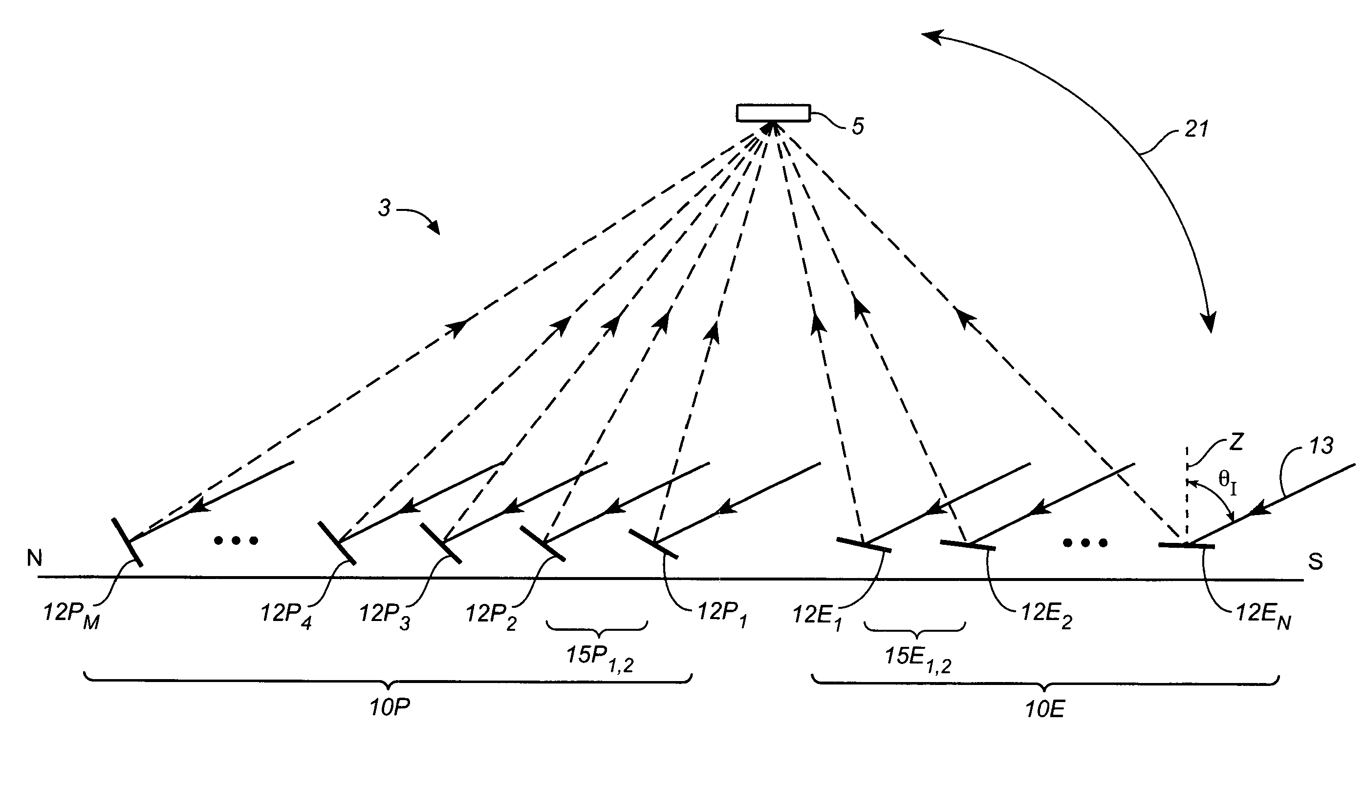 Linear fresnel solar arrays